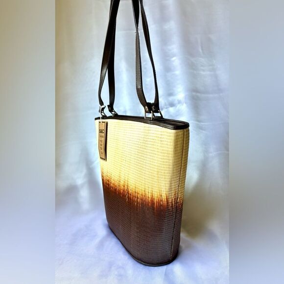 Beautiful Le Sac for Kultura Brown & Cream Women's Woven Filipino Bag - Handmade - Picture 3 of 14